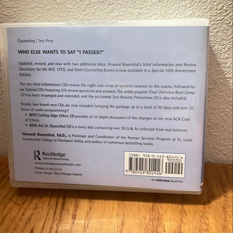 Vital Information and Review Questions for the NCE, CPCE, and State Counseling Exams