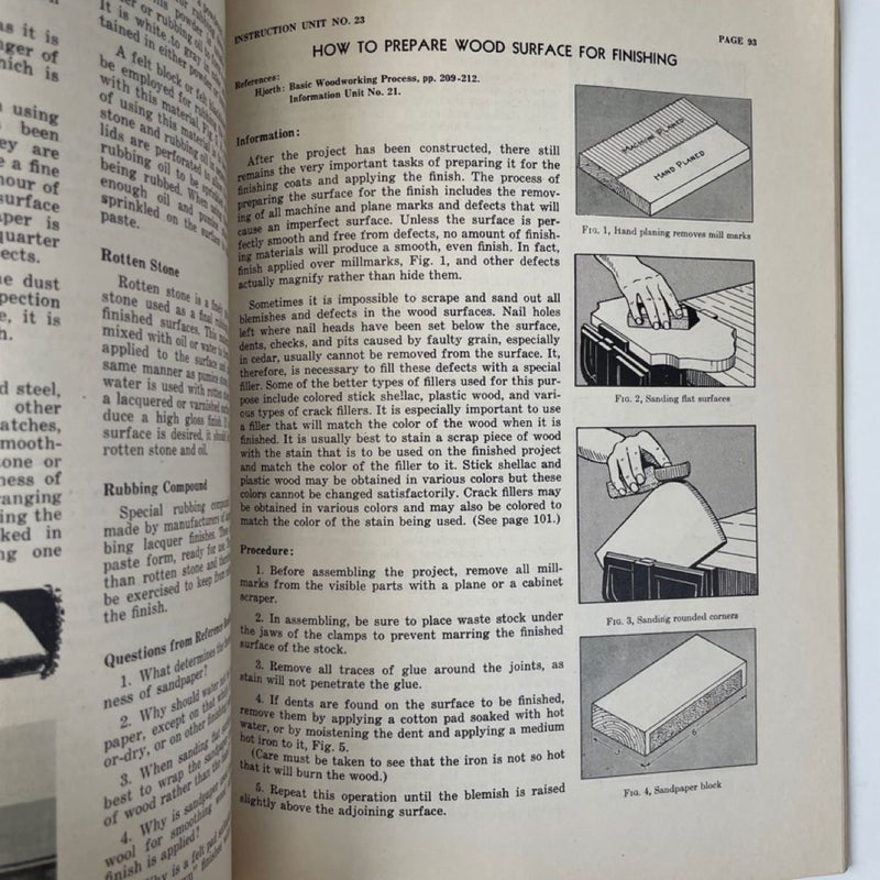 Instruction and Information Units for Hand Woodworking