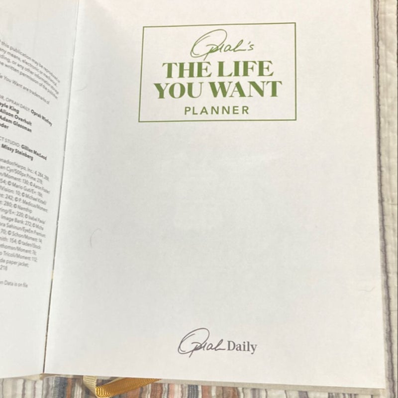 Oprah Daily the Life You Want Planner