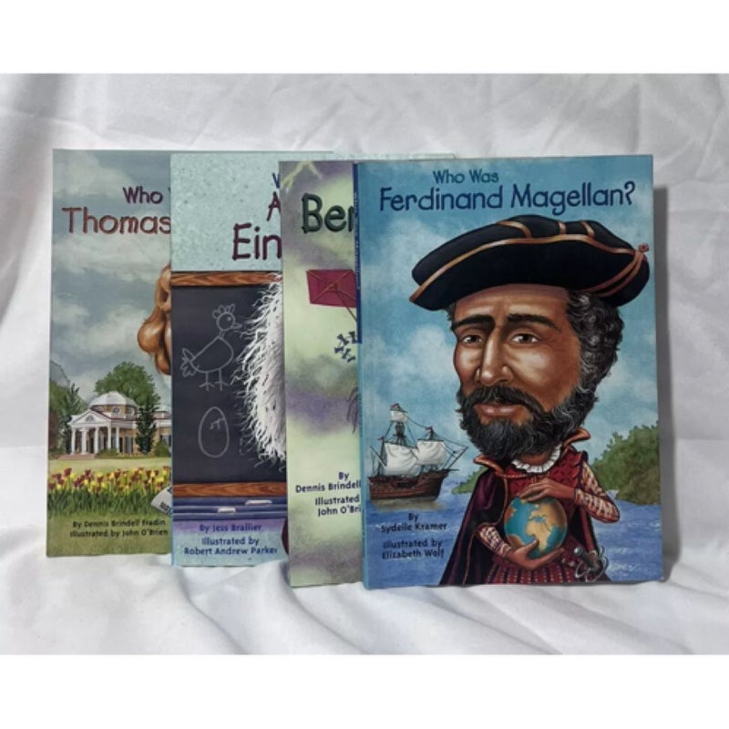 Who Was Thomas Jefferson, Einstein,Franklin&Magellan - Set 4 Reading Group Books