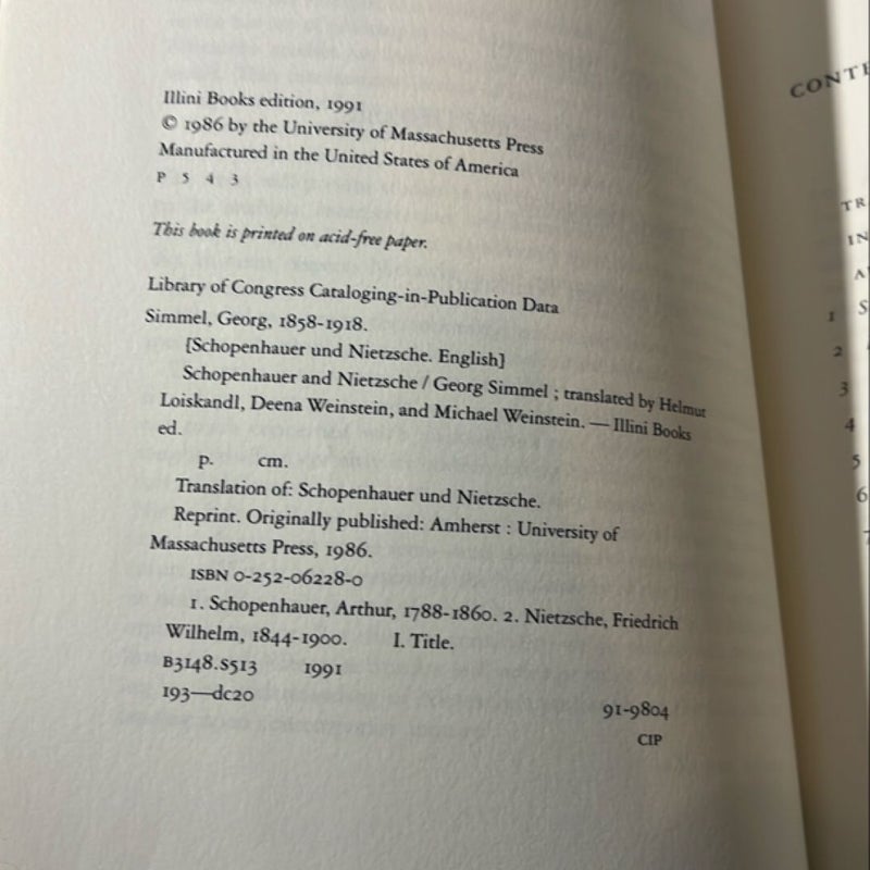 Schopenhauer and Nietzsche