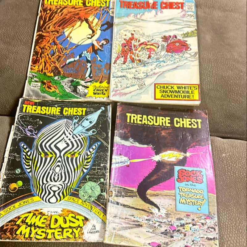 Lot 4 Vintage Treasure Chest Comic Books