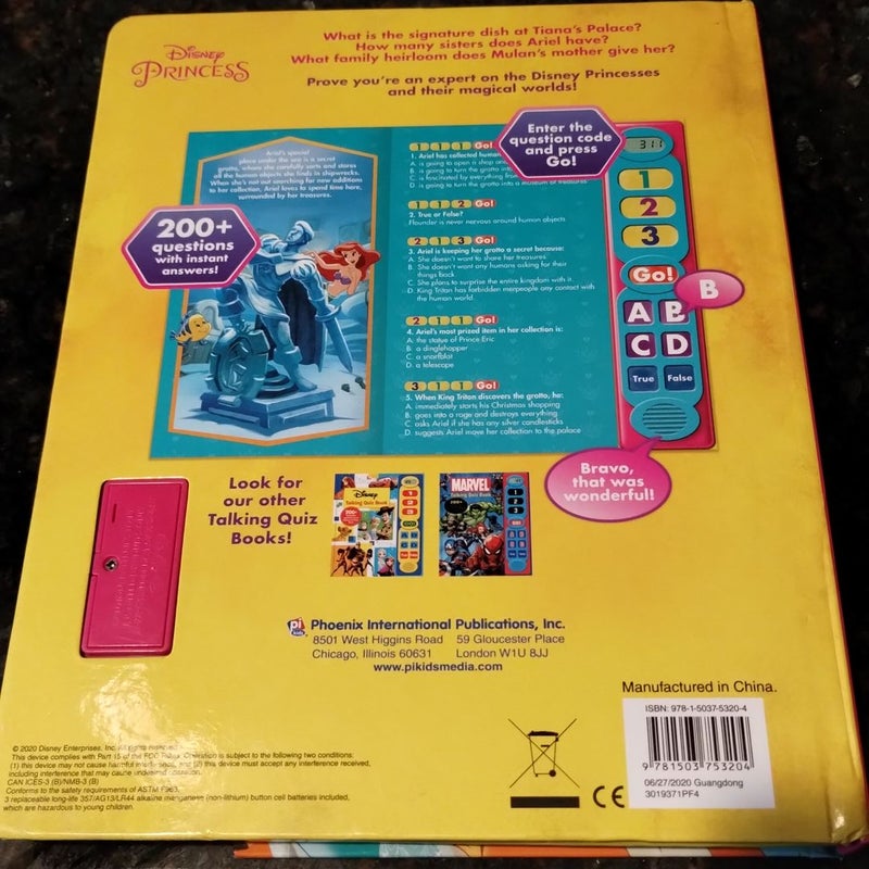 Disney Princess Talking Quiz Book