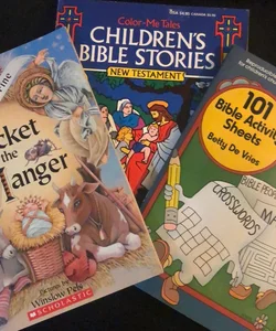 Set / Bundle of 3 kids Books including Cricket at the Manger