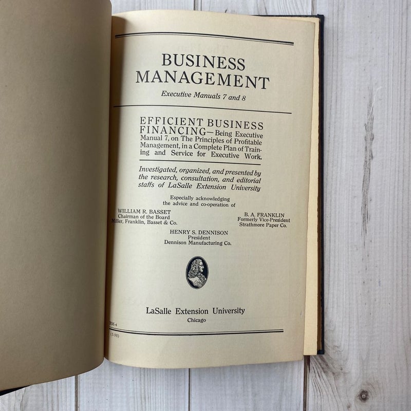 Vintage 1938 training and service for executive work busines Management training in service for executive work