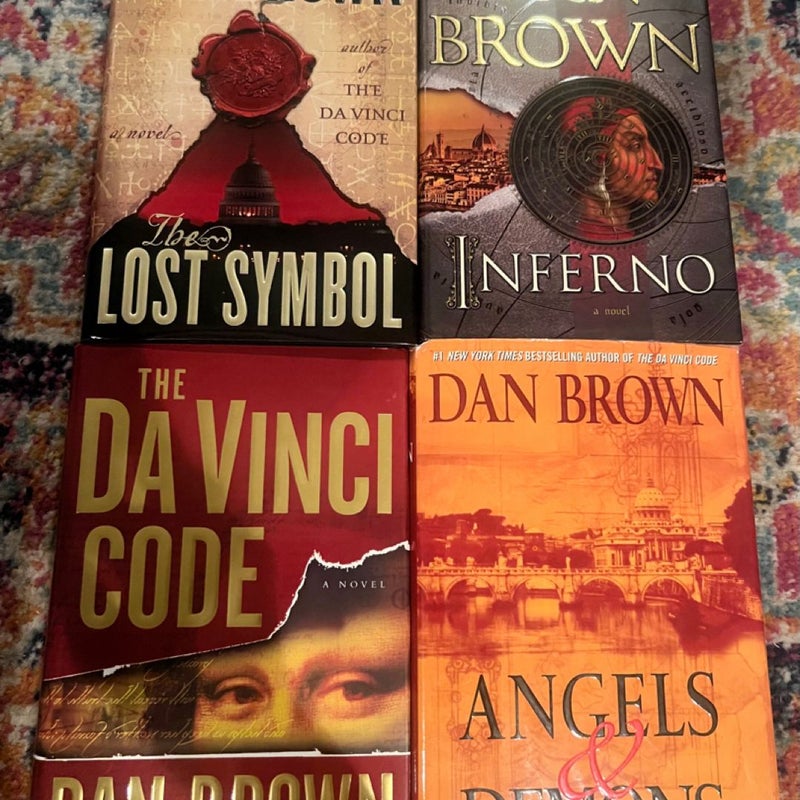 Robert Langdon SeriesBook Lot by Dan Brown Hardcover Set VG