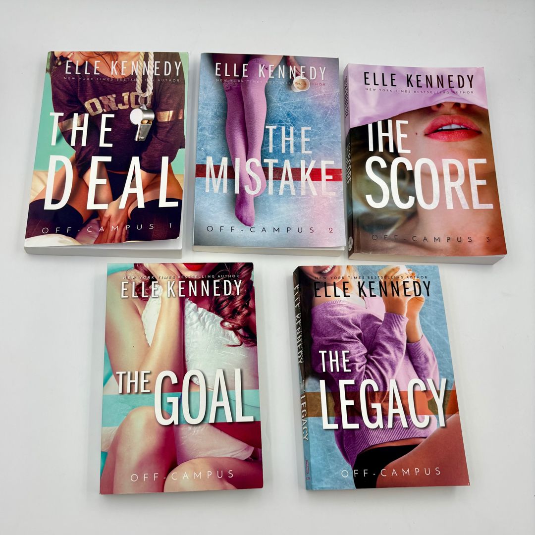 Off-Campus Series 5 Books Collection Set By Elle Kennedy (The Deal, Mistake, Score, Goal, Legacy)