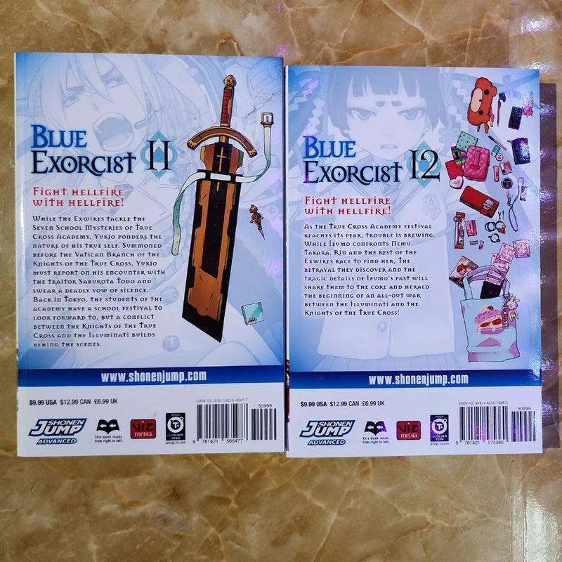 Blue Exorcist, Vol. 1, 2, 3, 7, 11 & 12