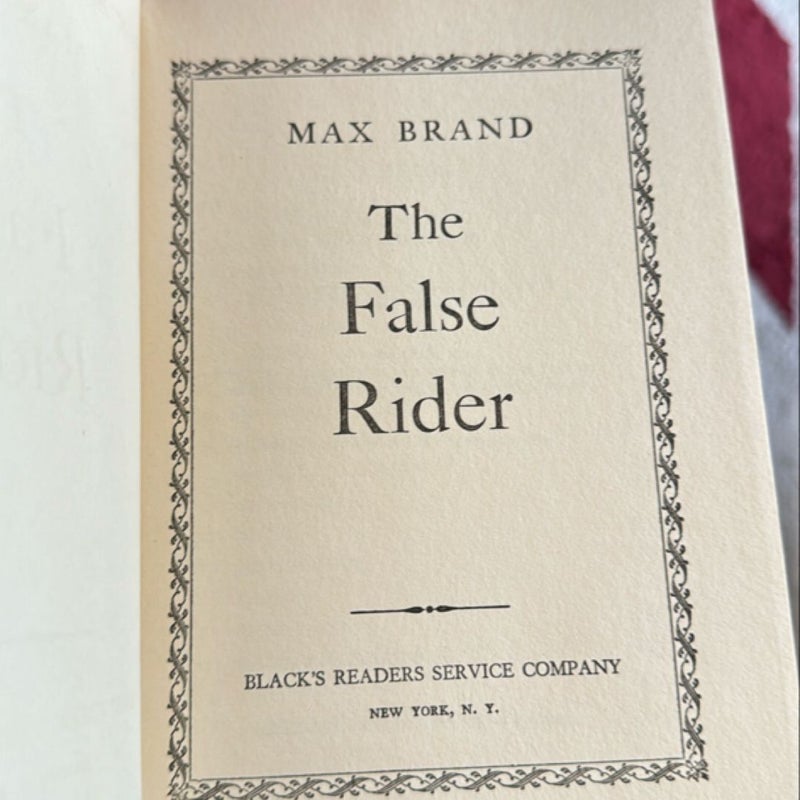 The False Rider, 1933