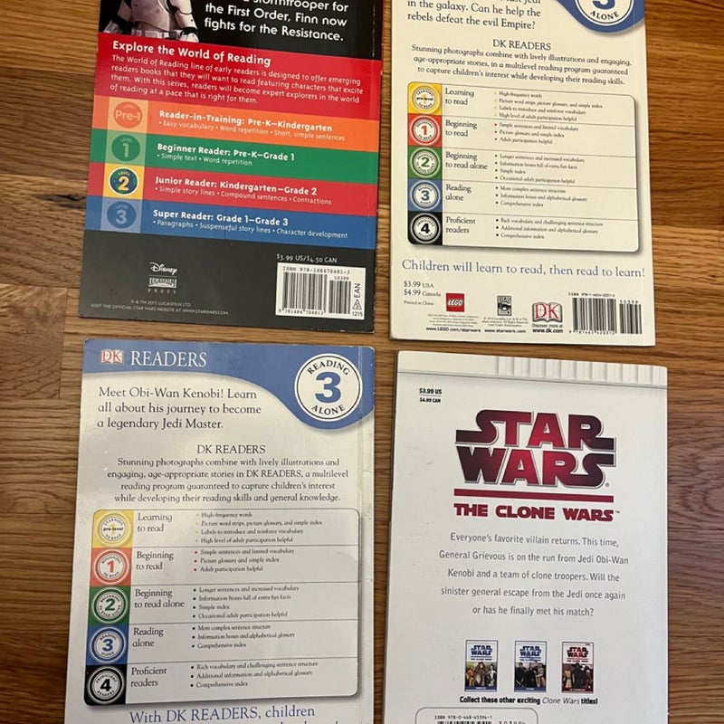 SET 4 Star Wars Early Reader Books Level 2 3 