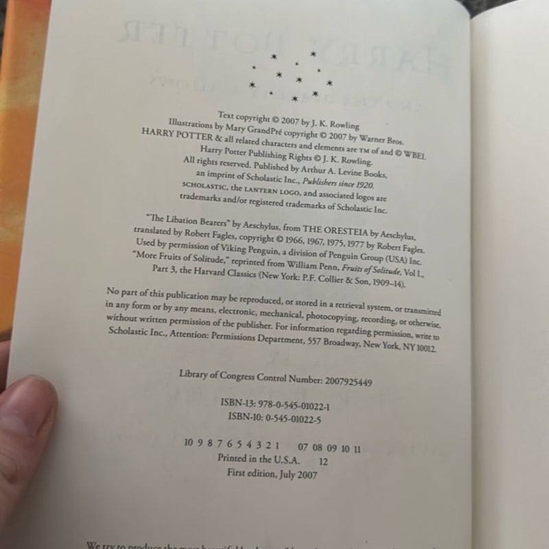 Harry Potter and the Deathly Hallows first edition (MAKE AN OFFER)