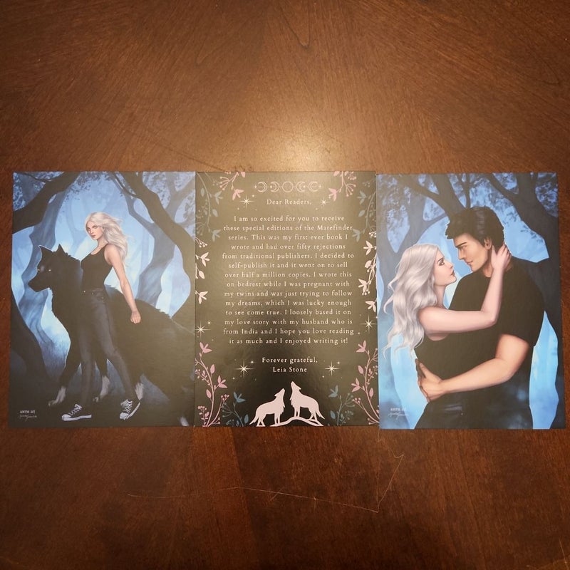 Matefinder & Devi *SIGNED ARCANE SOCIETY SPECIAL EDITIONS WITH STENCILED EDGES, FAN ART AND PIN*