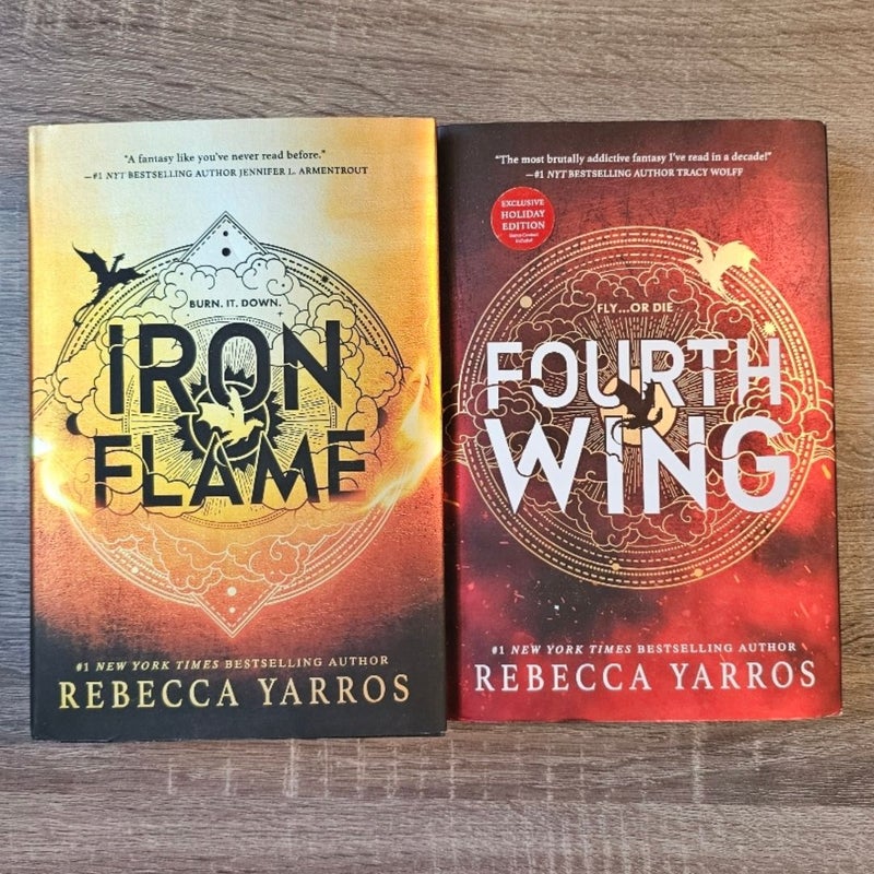 Fourth Wing Holiday Special Edition and Iron Flame Hardcover Bundle