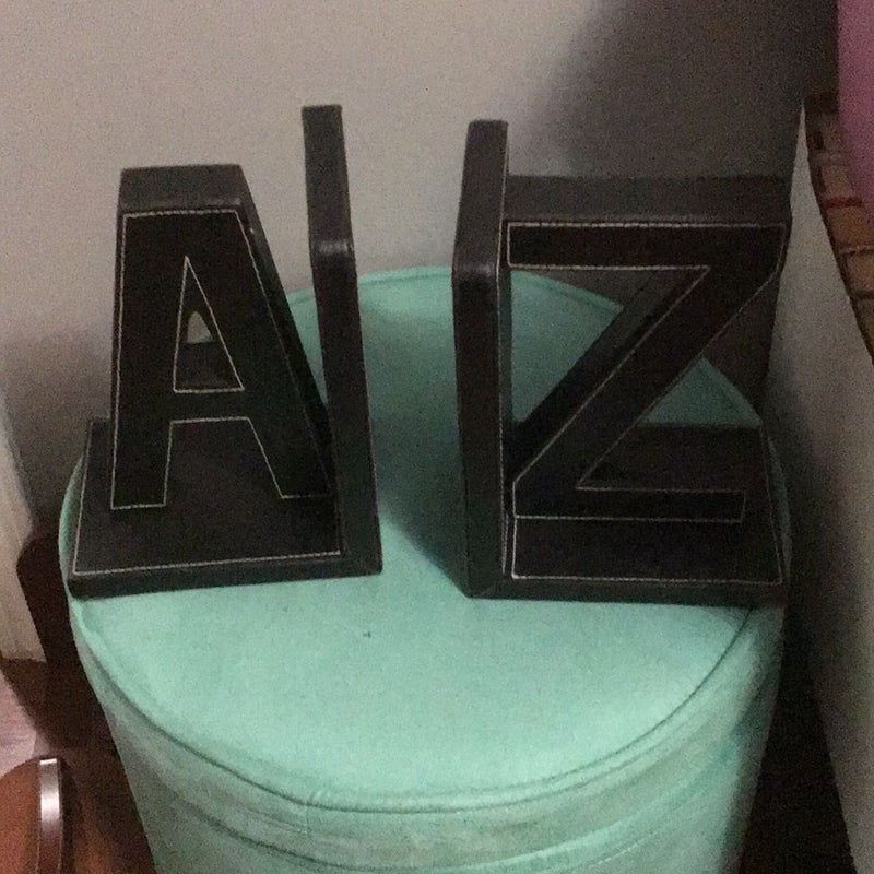 Faux leather A-Z Bookends 