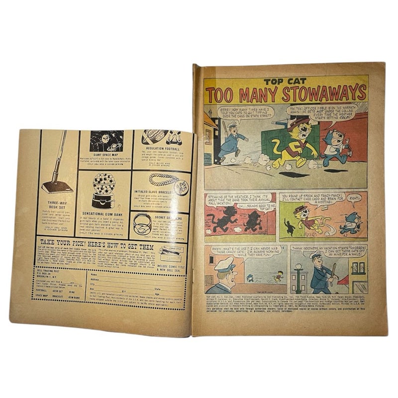 RARE Top Cat #1 Gold Key Issue Dell Comics (Dec-Feb 1962) Remaindered Damaged