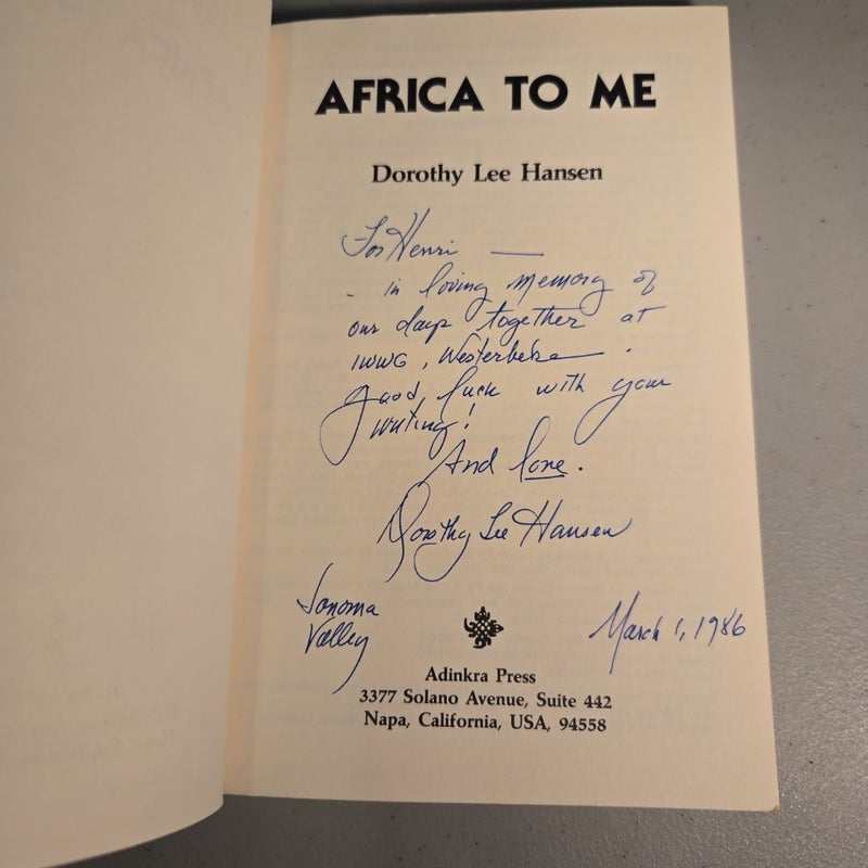 Africa to Me Signed edition