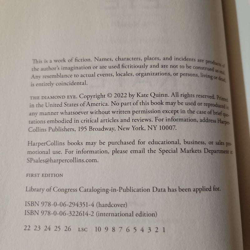 The Diamond Eye (2022 First Edition)