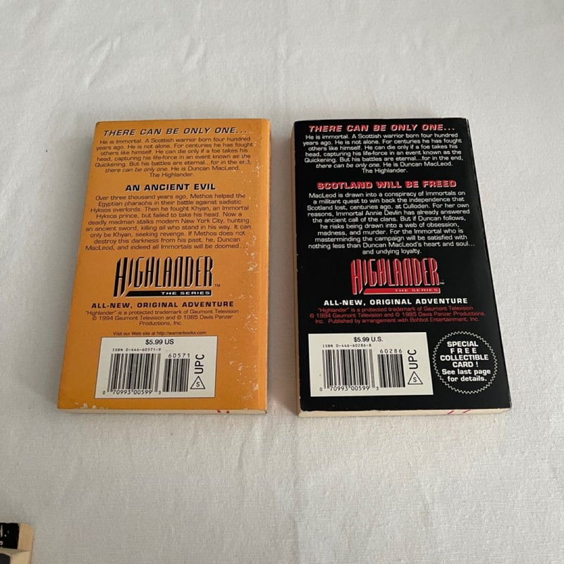 Highlander paperback books TV tie-in edition