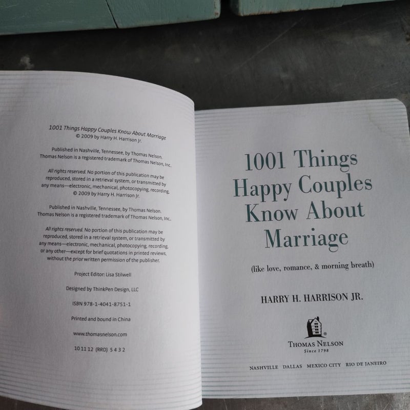 1001 Things Happy Couples Know about Marriage