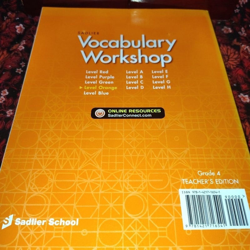 Vocabulary workshop level orange. Teachers edition