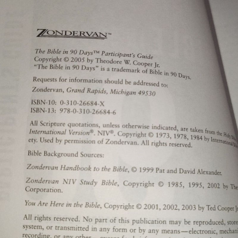 The Bible in 90 Days Participant's Guide
