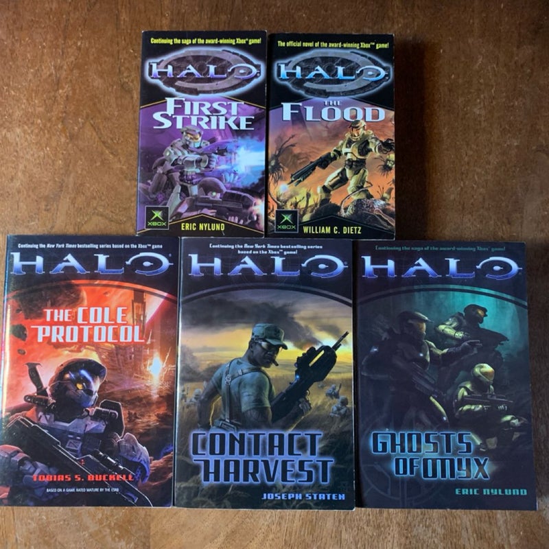 Halo 5 Book Collection: First Strike, The Flood, The Cole Protocol, Contact Harvest, Ghosts of Onyx
