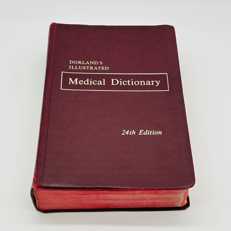 Vintage Dorland's Illustrated Medical Dictionary Red Leather 24th Edition 1965