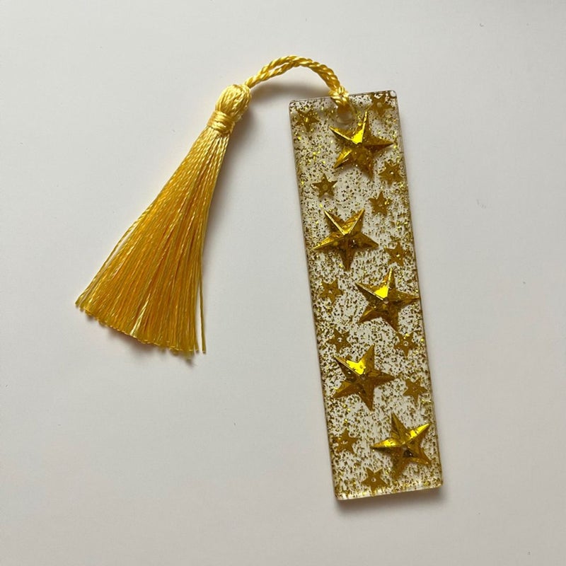 Resin Bookmark Tail with Gold Stars