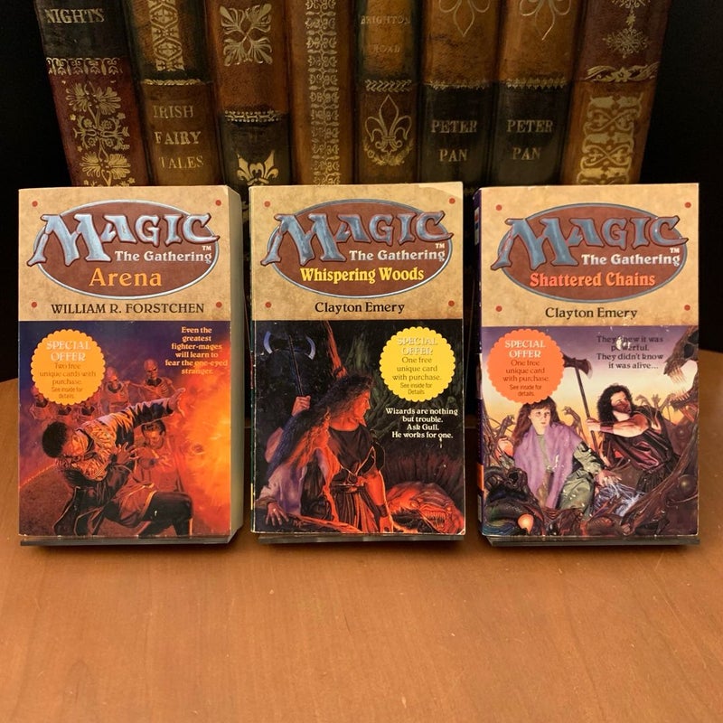 Magic The Gathering 8 Core Novel Set: Arena, Whispering Woods, Shattered Chains, Final Sacrifice, The Cursed Land, The Prodigal Sorcerer, And Peace Shall Sleep, Dark Legacy