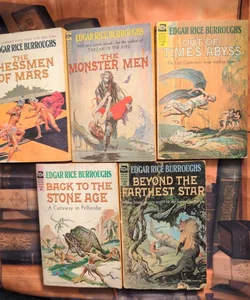 Lot of 5 Edgar Rice Burroughs vintage Sci-fi books