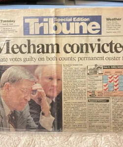 Front Page April 5, 1988 Tribune Mesa Arizona Mecham Convicted 