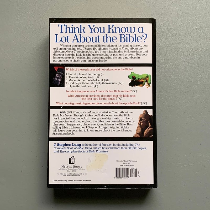 1,001 Things You Always Wanted to Know about the Bible, but Never Thought to Ask