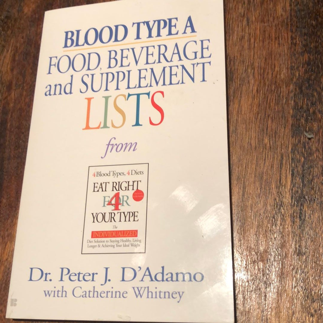 Blood Type a Food, Beverage and Supplement Lists