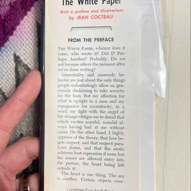 The White Paper: With a Preface and Illustrations by Jean Cocteau (1958)