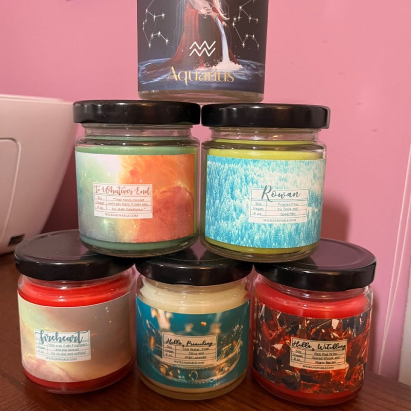 6 Throne of Glass Candles - Bookish Box and Wick & Fable