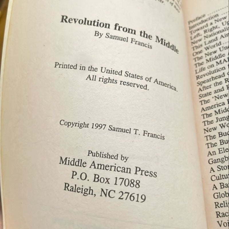 Revolution from the Middle by Samuel Francis (contains US Senator Larry Craig stamp)