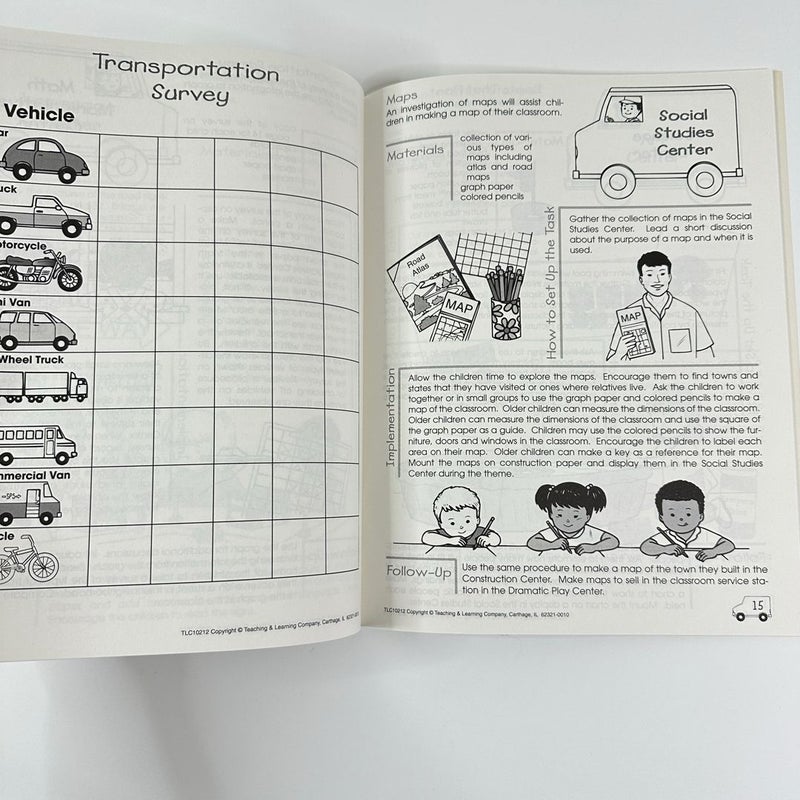 Transportation, Theme Units and Learning Centers, PreK-2 Teacher Resource