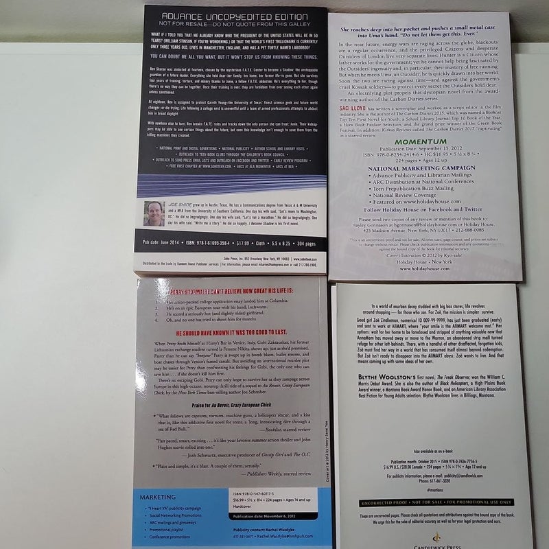 YA ARC bundle - I Become Shadow, Momentum, Perry's Killer Playlist, MARTians