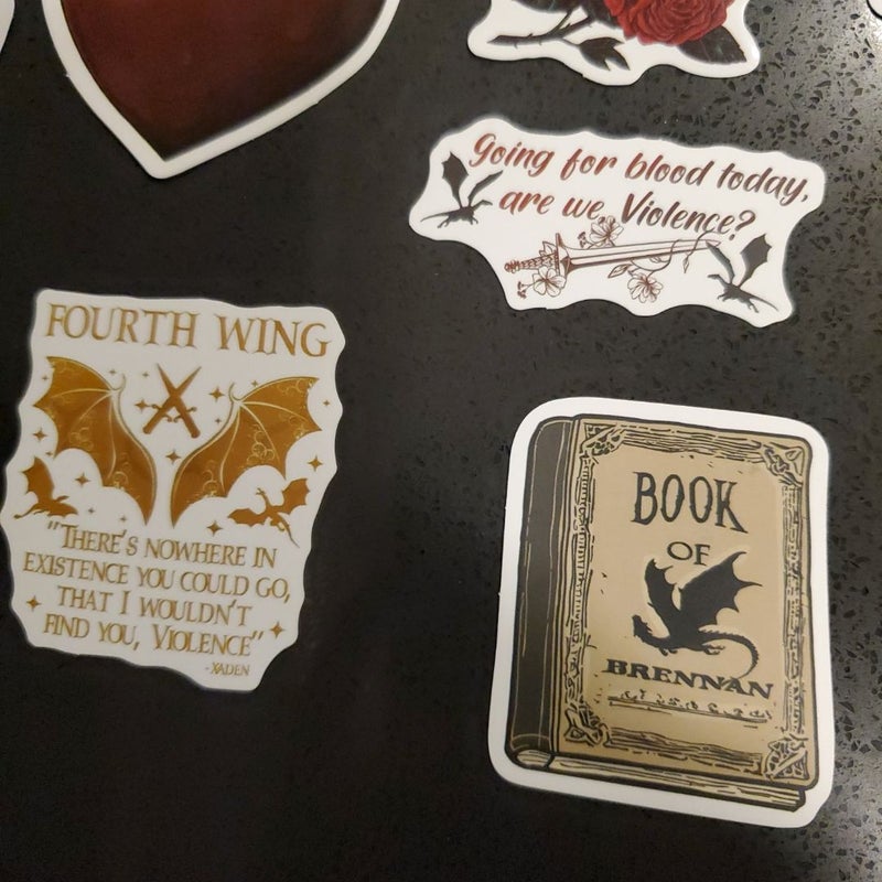 Fourth Wing Book Stickers 