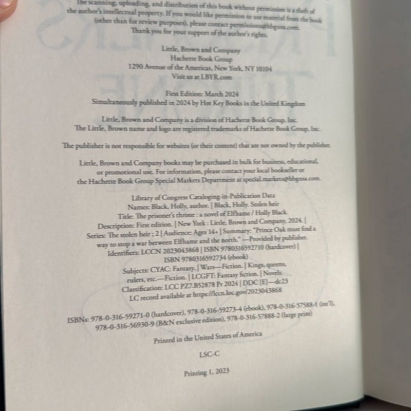 The Prisoner's Throne: Signed