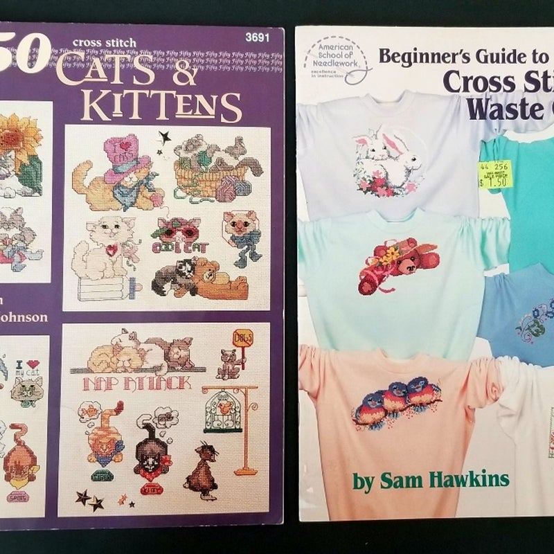 VINTAGE LOT OF 1980s CROSS STITCH PATTERNS, DIMENSIONS, LEISURE ARTS & OTHERS!