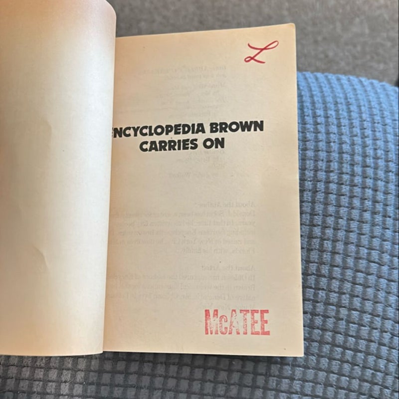 Encyclopedia Brown Carries On