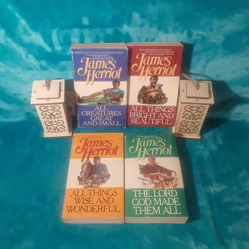 Complete All Creatures Great and Small 4 book set by James Herriot! All Things Bright and Beautiful, All Things Wise & Wonderful, The Lord God Made Them All