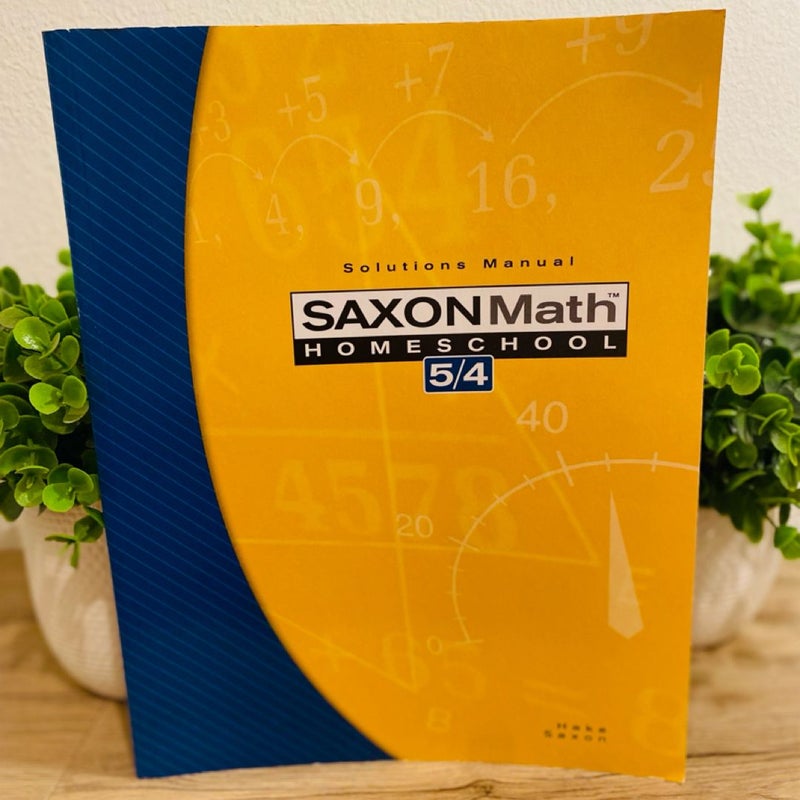 Saxon Math 5/4 Homeschool