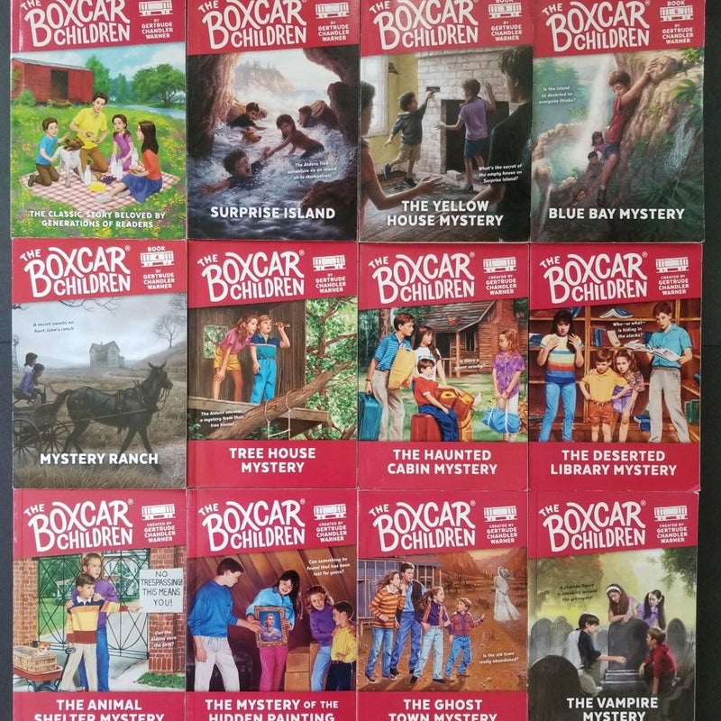 LOT OF 12 THE BOXCAR CHILDREN MYSTERY BOOKS #1-6 & 20-24 CHANDLER WARNER