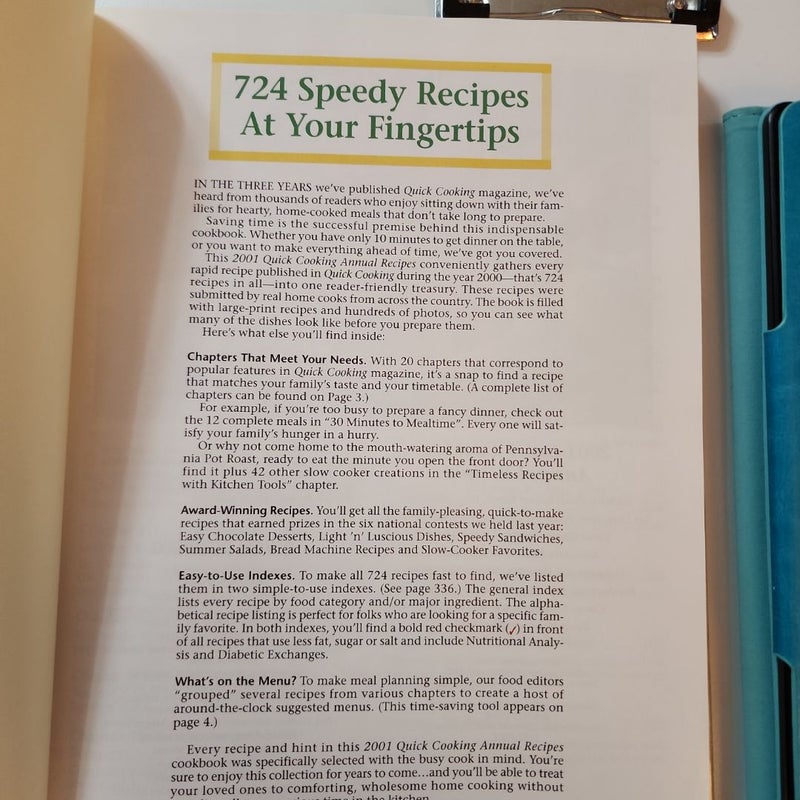 2001 Quick Cooking Annual Recipes