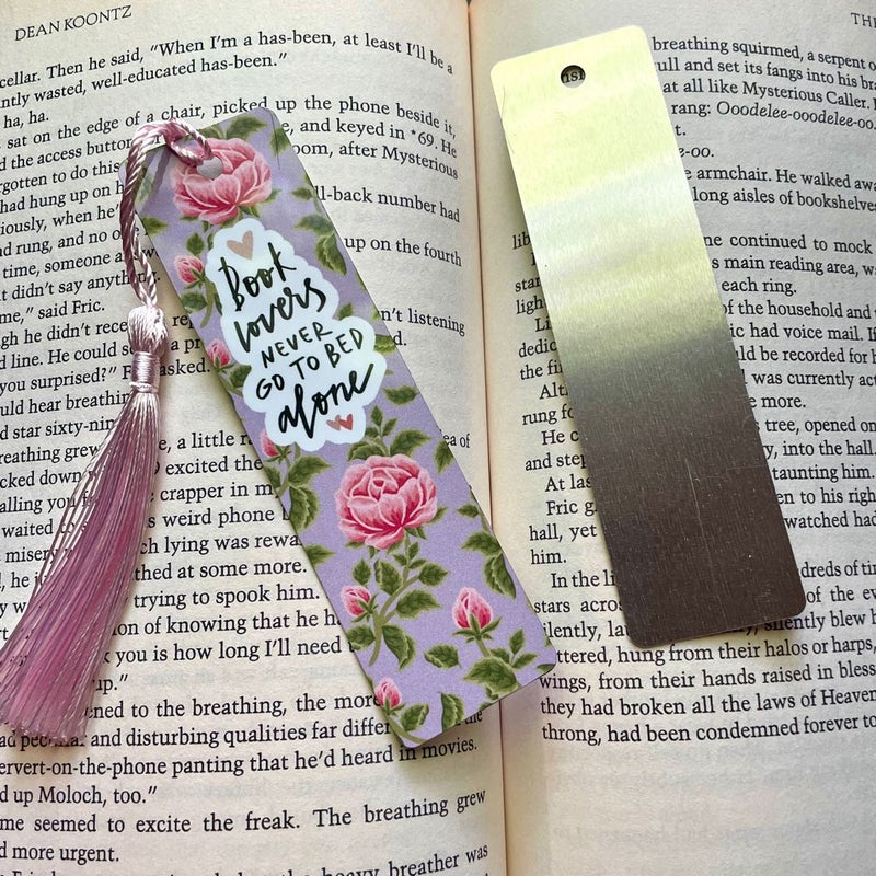 Book Lovers Never go to Bed Alone Metal Bookmark Bookish Gift