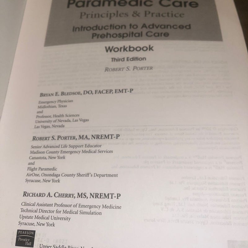 Paramedic Care - Principles and Practice