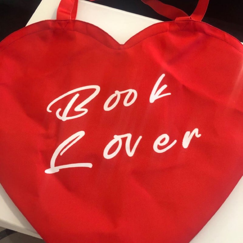 New! Handmade “Book Lover” Heart shaped XL Tote Bag