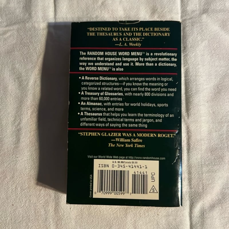 Random House Webster's Word Menu